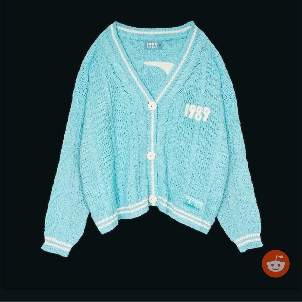 Taylor Swift Taylor's Version Light Blue 1989 Cardigan Sweater Size XS/S